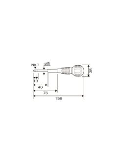 Tô vít cách điện cán tròn No.7900+1x75 ANEX Nhật Bản