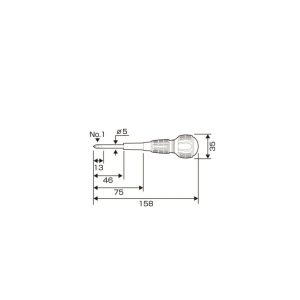 Tô vít cách điện cán tròn No.7900+1x75 ANEX Nhật Bản