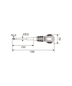 Tô vít đóng 4 cạnh No.7750+2x100 ANEX Nhật Bản 2 Tô vít đóng 4 cạnh No.7750+2x100 ANEX Nhật Bản