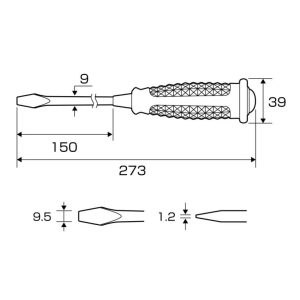 Tô vít đóng cán nhựa No.9210-9.5x150 ANEX Nhật Bản 9 Tô vít đóng cán nhựa No.9210-9.5x150 ANEX Nhật Bản