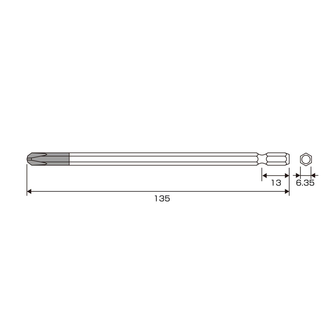 Mũi vít đóng ANEX AK-22C+3x135 Mũi vít đóng ANEX AK-22C+3x135