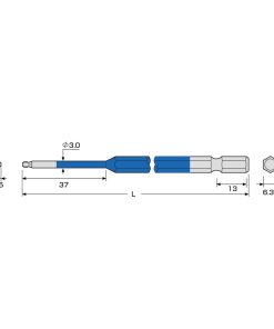Mũi vít đầu lục giác bi H2.5 ANEX ACBP-2510