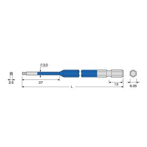 Mũi vít đầu lục giác bi H2.5 ANEX ACBP-2510