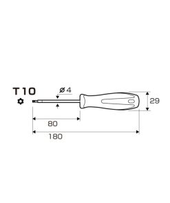 Tô vít hoa thị có lỗ No.6300-T10x80 ANEX 4 Tô vít hoa thị có lỗ No.6300-T10x80 ANEX