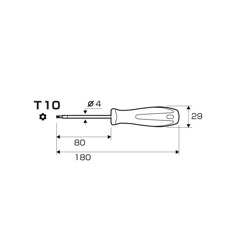 Tô vít hoa thị có lỗ No.6300-T10x80 ANEX Tô vít hoa thị có lỗ No.6300-T10x80 ANEX