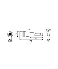 Đầu vít chuyển đổi SDS sang lục giác ANEX AKL-070SDS
