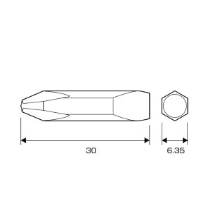 Mũi vít ngắn ANEX AK-50P+2-6x30