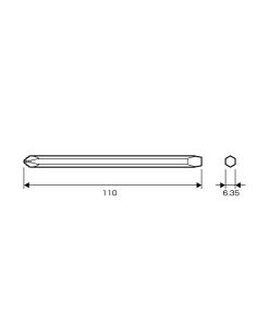 Mũi vít ngắn ANEX AK-50P+1+2+3-6x110