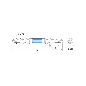 Vỉ 10 mũi vít 2 đầu có từ tính ANEX ARHS-14M+2x65