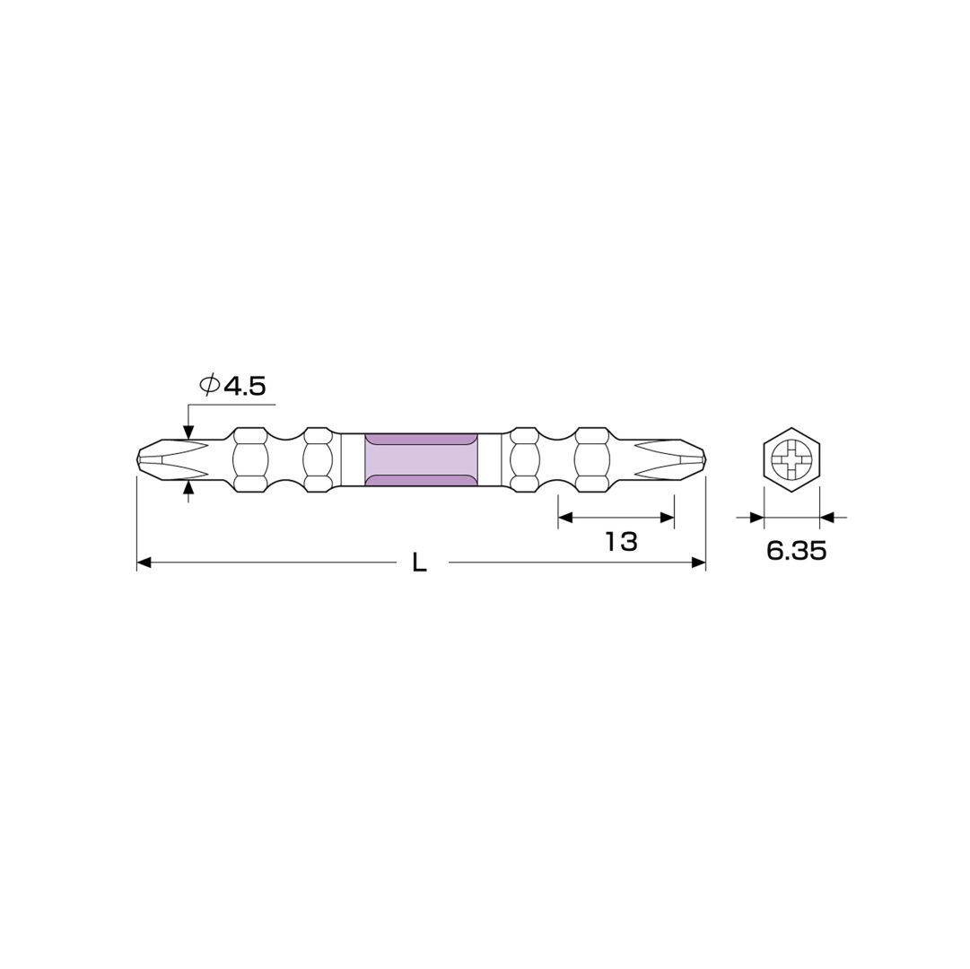 Vỉ 10 mũi vít 2 đầu ANEX ARTS-14M+2x85 Vỉ 10 mũi vít 2 đầu ANEX ARTS-14M+2x85
