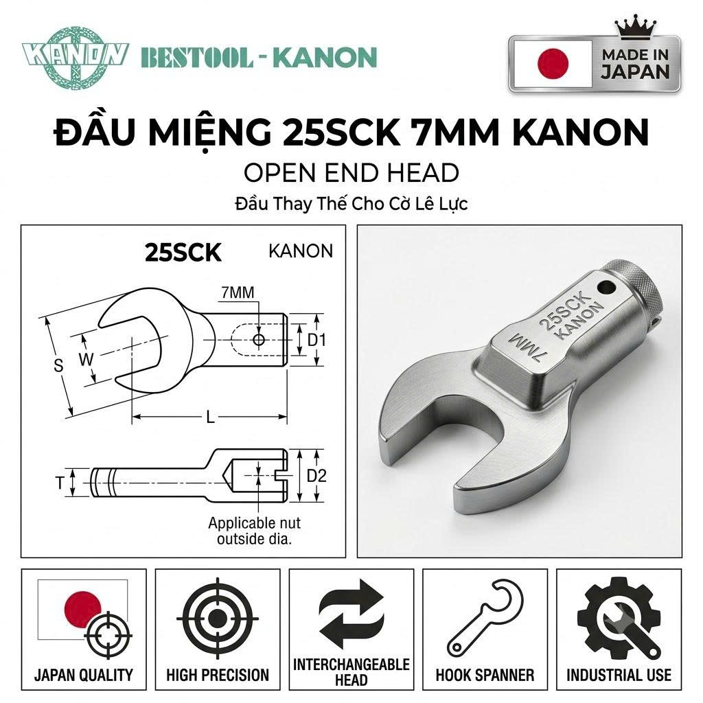 Đầu Miệng KANON 25SCK Size 7mm Nhật Bản Đầu Miệng KANON 25SCK Size 7mm Nhật Bản