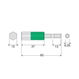 Mũi vít đầu lục giác 12mm ANEX ACHX-1265 6 Mũi vít đầu lục giác 12mm ANEX ACHX-1265