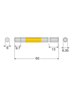 Mũi vít đầu lục giác 6mm ANEX ACHX-6065 4 Mũi vít đầu lục giác 6mm ANEX ACHX-6065