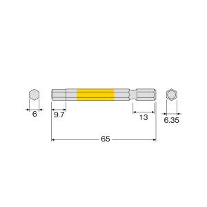 Mũi vít đầu lục giác 6mm ANEX ACHX-6065 5 Mũi vít đầu lục giác 6mm ANEX ACHX-6065