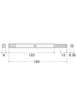 Mũi vít lục giác 8mm ANEX ACHX-8015 1 Mũi vít lục giác 8mm ANEX ACHX-8015