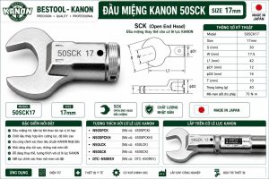 Đầu Miệng KANON 50SCK Size 17mm Nhật Bản