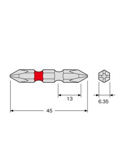 Vỉ 2 mũi vít 2 đầu ANEX ACM-1045