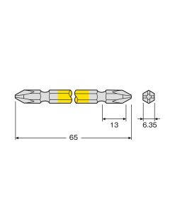 Vỉ mũi 5 vít 4 cạnh 45mm ANEX ACM5-2065